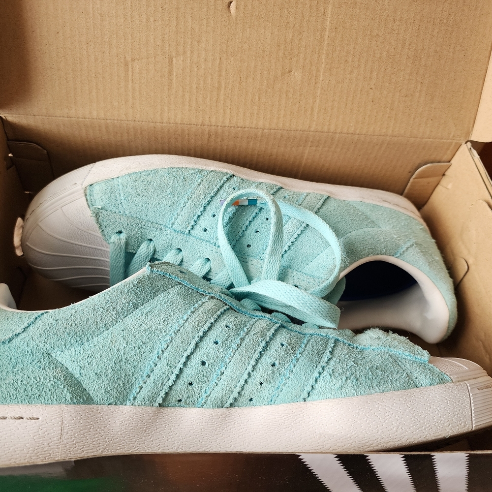 Adidas Skateboarding Shoes Superstar Volcano Pastel Green 38 5 1/2 - Picture 12 of 14